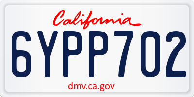 CA license plate 6YPP702