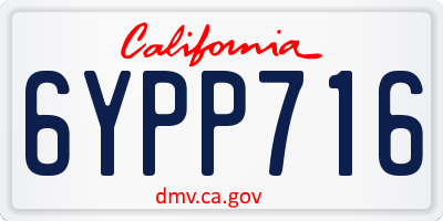 CA license plate 6YPP716