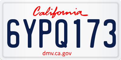 CA license plate 6YPQ173