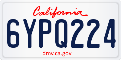 CA license plate 6YPQ224
