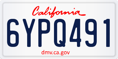 CA license plate 6YPQ491