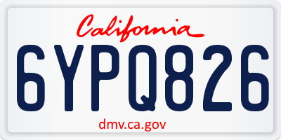CA license plate 6YPQ826