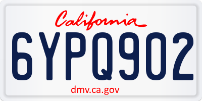 CA license plate 6YPQ902