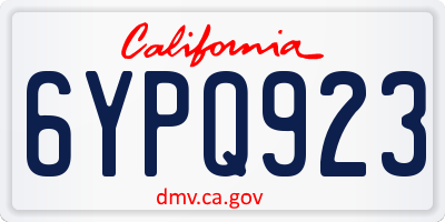 CA license plate 6YPQ923