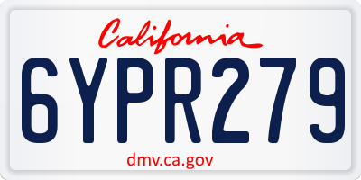 CA license plate 6YPR279