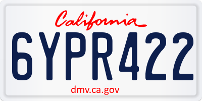 CA license plate 6YPR422