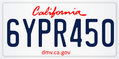 CA license plate 6YPR450