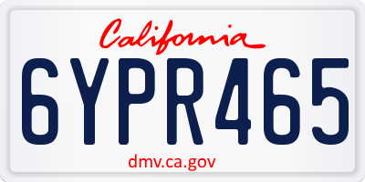 CA license plate 6YPR465