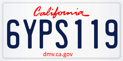 CA license plate 6YPS119