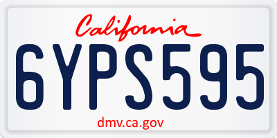 CA license plate 6YPS595