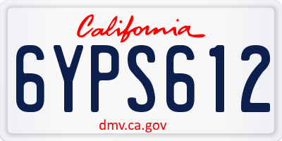CA license plate 6YPS612