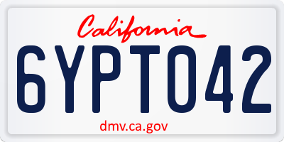 CA license plate 6YPT042