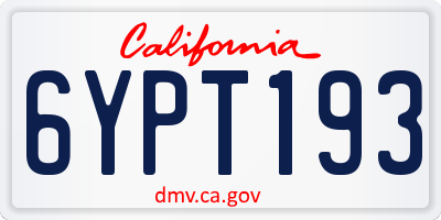 CA license plate 6YPT193