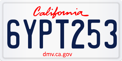 CA license plate 6YPT253
