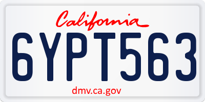 CA license plate 6YPT563