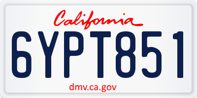 CA license plate 6YPT851