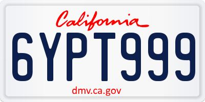 CA license plate 6YPT999
