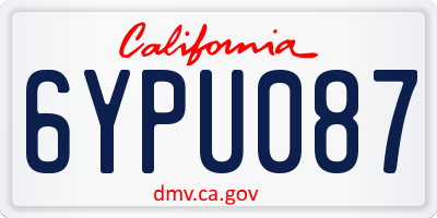 CA license plate 6YPU087