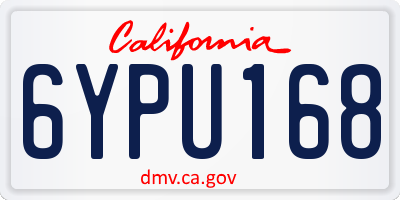 CA license plate 6YPU168