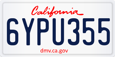 CA license plate 6YPU355
