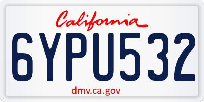 CA license plate 6YPU532