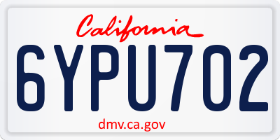 CA license plate 6YPU702