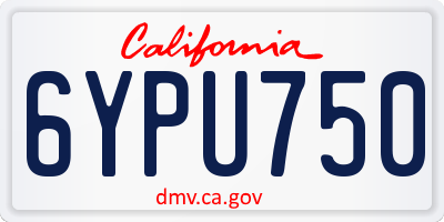 CA license plate 6YPU750