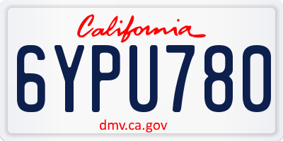 CA license plate 6YPU780