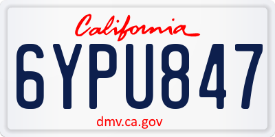CA license plate 6YPU847