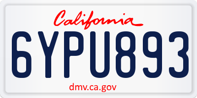 CA license plate 6YPU893