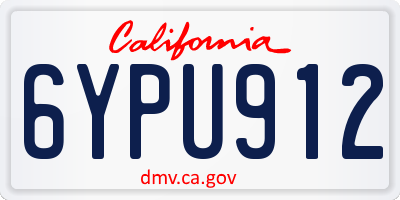 CA license plate 6YPU912