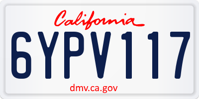 CA license plate 6YPV117