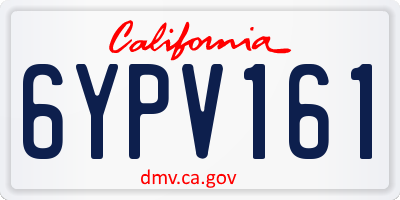 CA license plate 6YPV161