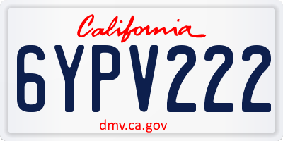 CA license plate 6YPV222
