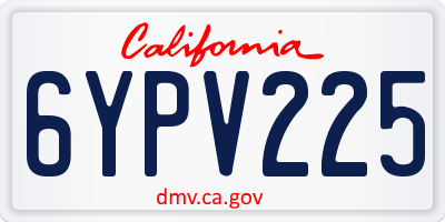 CA license plate 6YPV225
