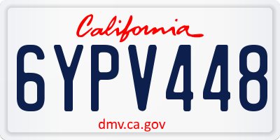 CA license plate 6YPV448