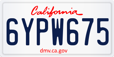 CA license plate 6YPW675