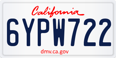 CA license plate 6YPW722