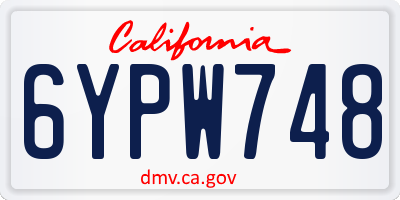 CA license plate 6YPW748