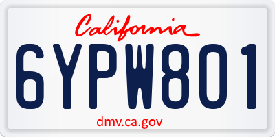 CA license plate 6YPW801