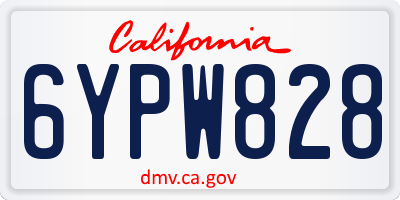 CA license plate 6YPW828