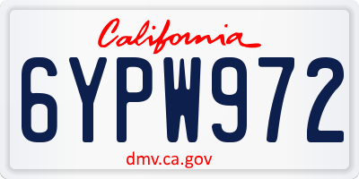 CA license plate 6YPW972