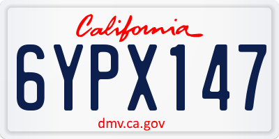 CA license plate 6YPX147
