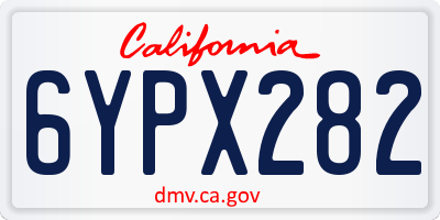 CA license plate 6YPX282