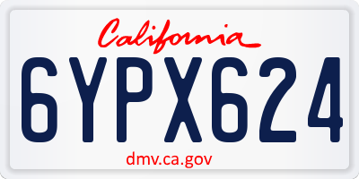 CA license plate 6YPX624