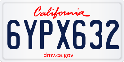 CA license plate 6YPX632