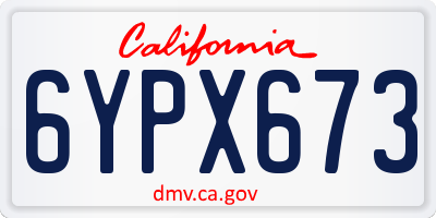 CA license plate 6YPX673