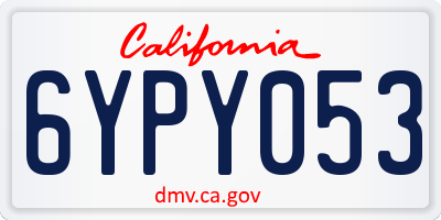 CA license plate 6YPY053