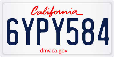 CA license plate 6YPY584