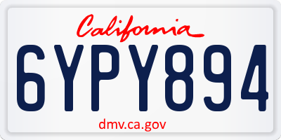 CA license plate 6YPY894